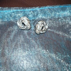 Silver diamond earrings